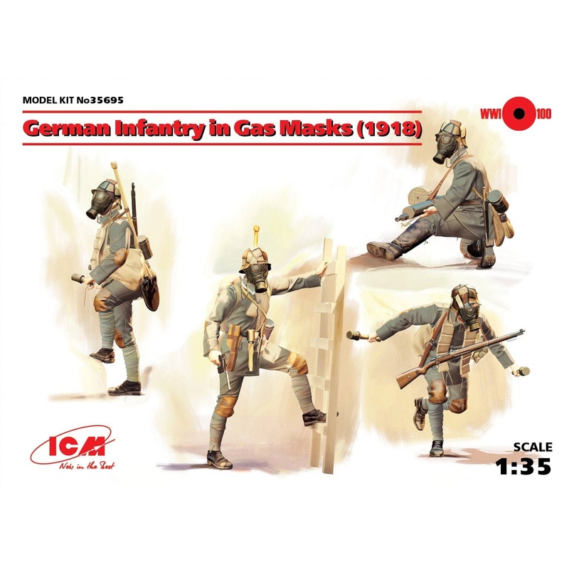 1/35 German Infantry in Gas Masks (1918)