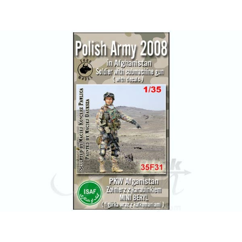 1/35 Polish Army 2008 in Afghanistan Soldier w/Submachinegun & Decals