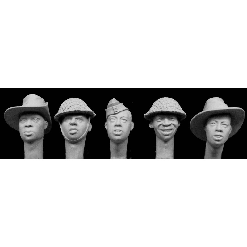 1/35 WWII British Armed African Headsets (5)