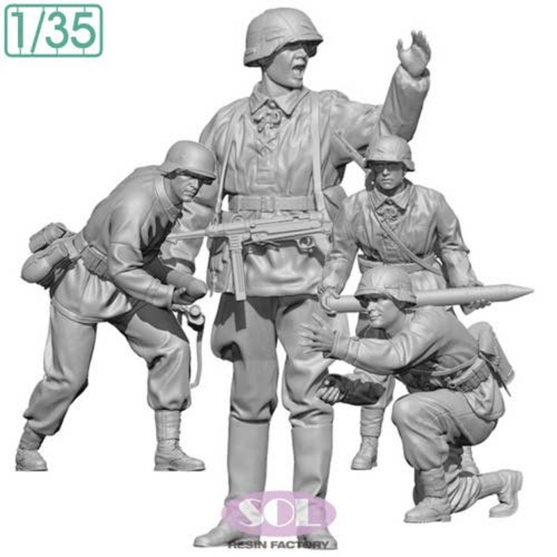 1/35 WWII German anti-tank artillery team set (4 figures)