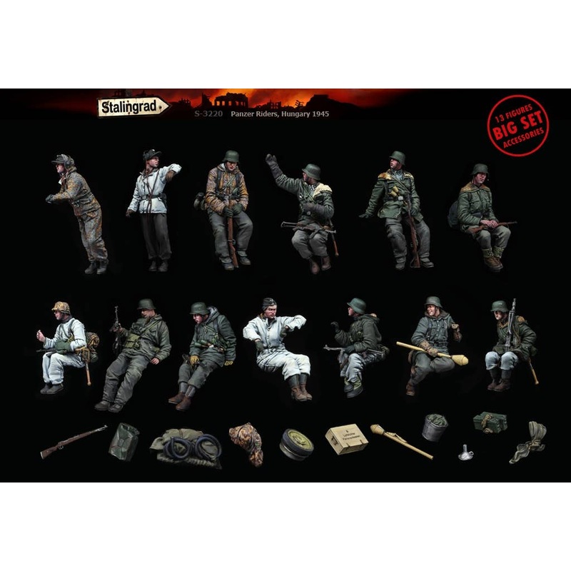 1/35 WWII German Panzer Riders Hungary 1945 German Tank Soldier and Grenadier Big Set