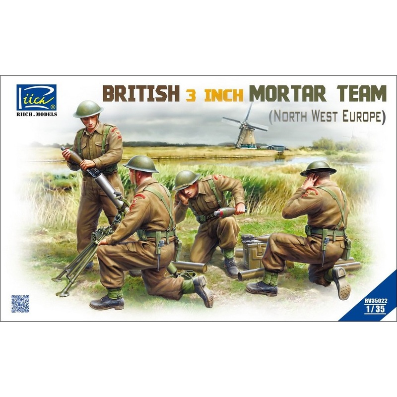 1/35 British North West Europe 3-inch Mortar Team