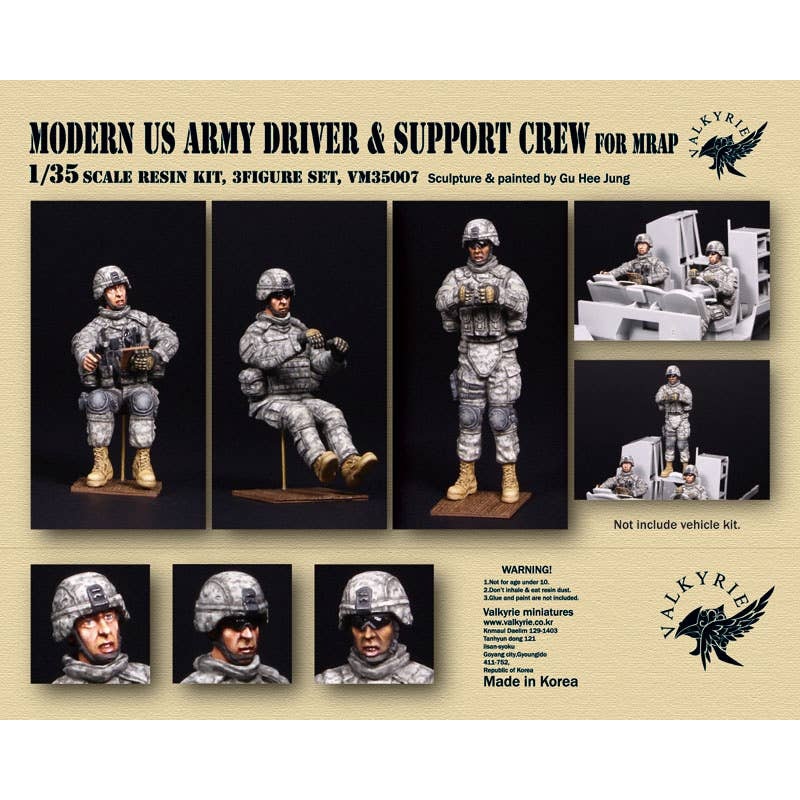 1/35 Current US MRAP Mine-Resistant Armored Mobile Vehicle Driver/Crew Set (3 Pieces)