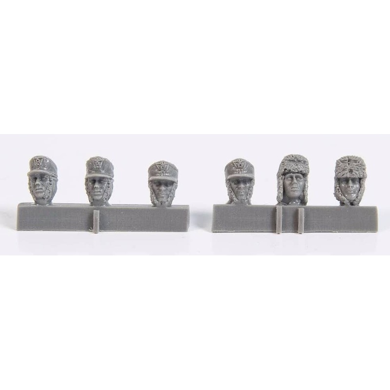 1/35 Heads of German WW2 Infantry Troops with Winter Headwear (6 pcs)
