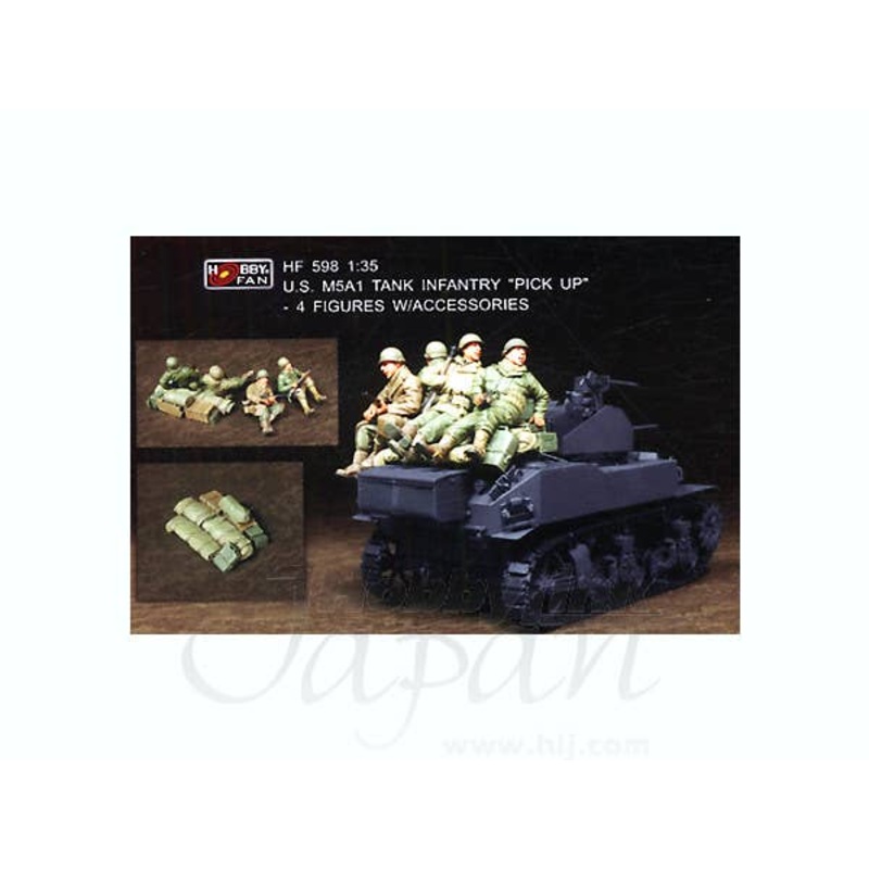 1/35 US M5A1 Tank Infantry Pick Up Figures & Accessorie