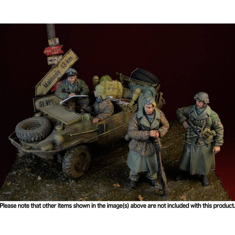 1/35 Waffen SS Big Set, Ardennes 1944, 4 Figures + Schwimmwagen Accessories