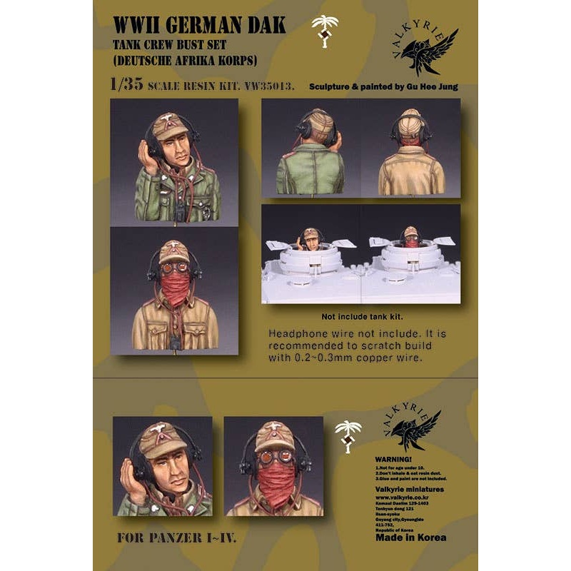 1/35 WWII German Army/Afrika Korps Tanker Bust Set (2 Busts Included)