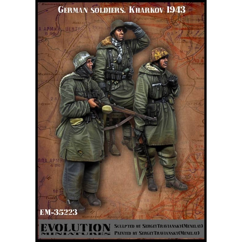 1/35 WWII German Army Winter Equipment Infantry Patrolling Team Set (1943 -45) 3 Body Set