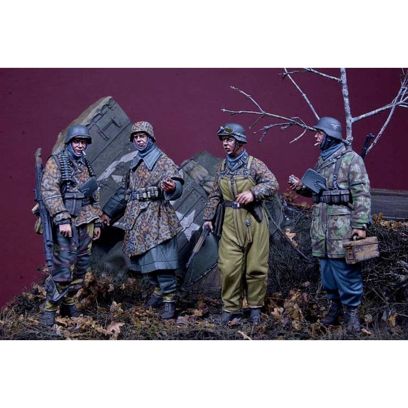 1/35 WWII German Waffen-SS Poteau Interceptor Battle Set Hansen Combat Team Ardennes 1944 (4 figure set)