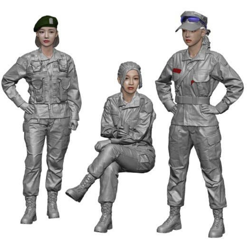 1/35 Current Use Korean Army (ROKA) Female Soldier Set (3pcs)