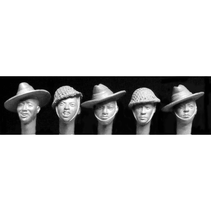 1/35 Gurkha Soldiers WWII (5 Heads)