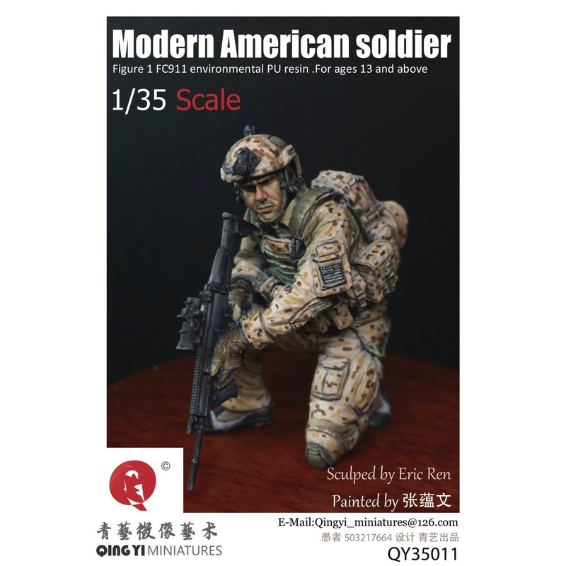 1/35 Modern U.S. Soldier Squatting Status