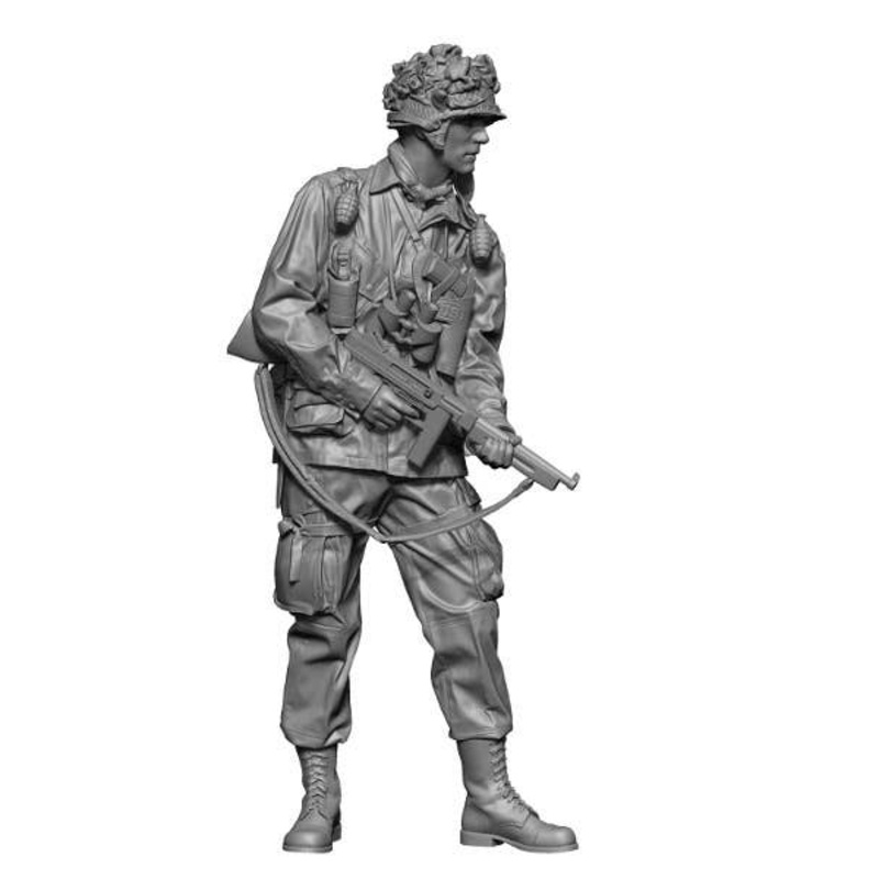 1/35 WWII American Airborne Division Battle of Carentan A paratrooper holds his Thompson