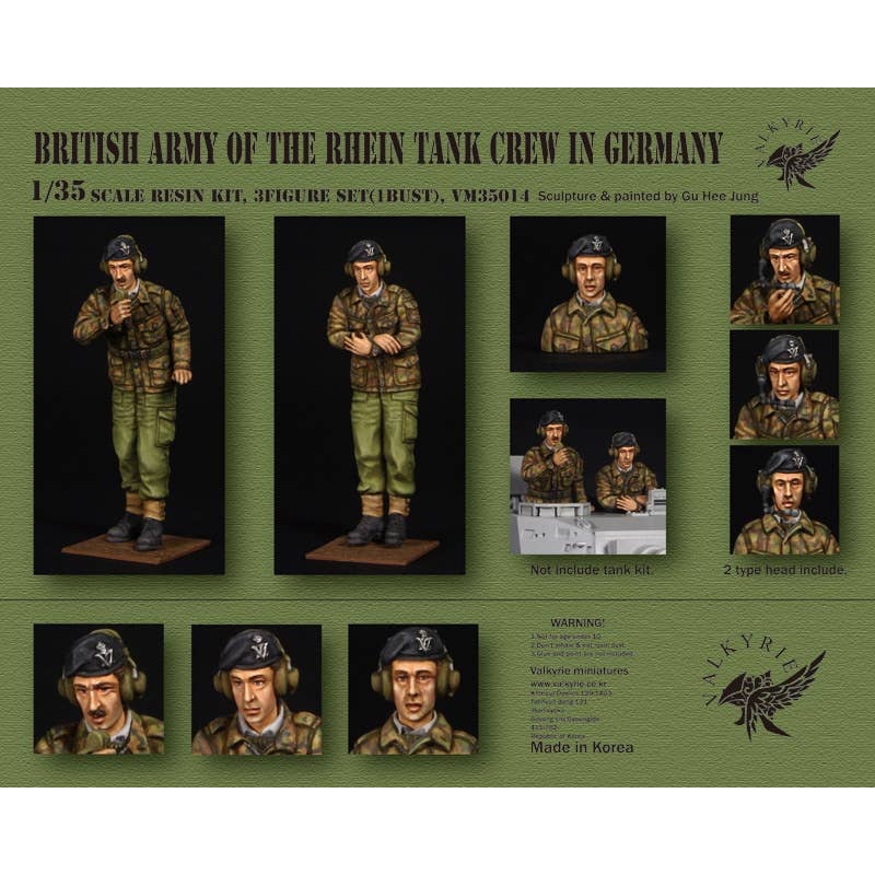 1/35 British German Army Stationed British Army Rhine Corps (BAOR) Tank Crew Set 1960-1970S (2 Figures + 1 Bust Included)