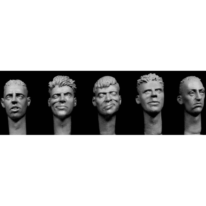 1/35 General-Purpose Caucasians with Various Hair Styles and Facial Expressions (5 Types)
