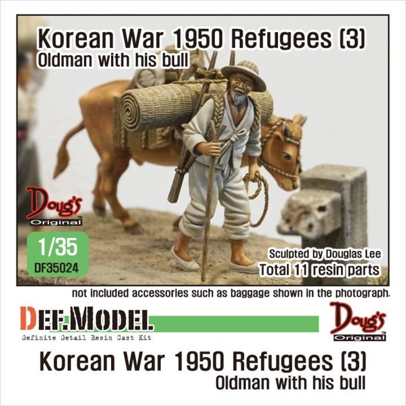 1/35 Korean War Refugees 3 Old Man With Bull