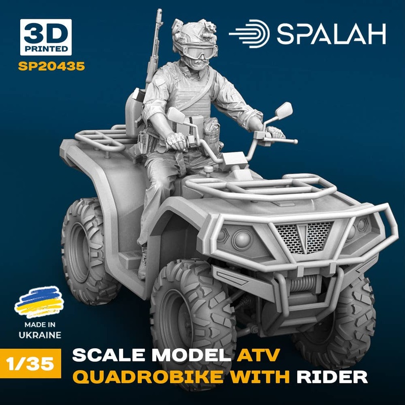 1/35 Set of model and figure ATV Quadrobike with rider