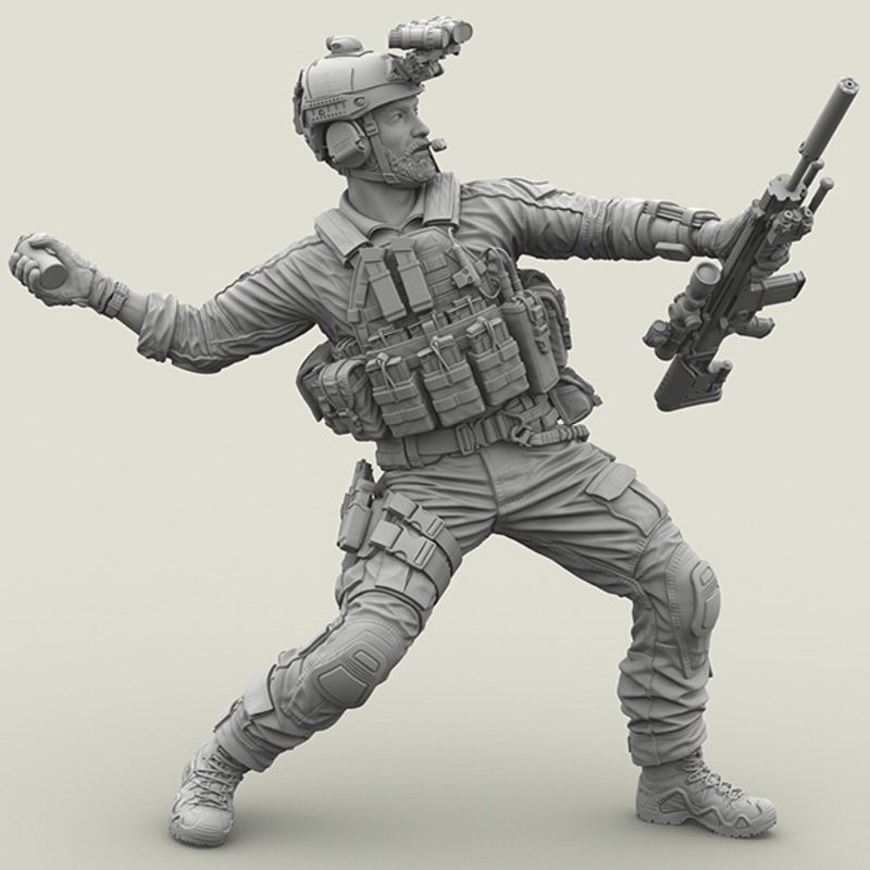1/35 US NAVY SEAL #4 (a throw of M18 sniper with SCAR Mk20)