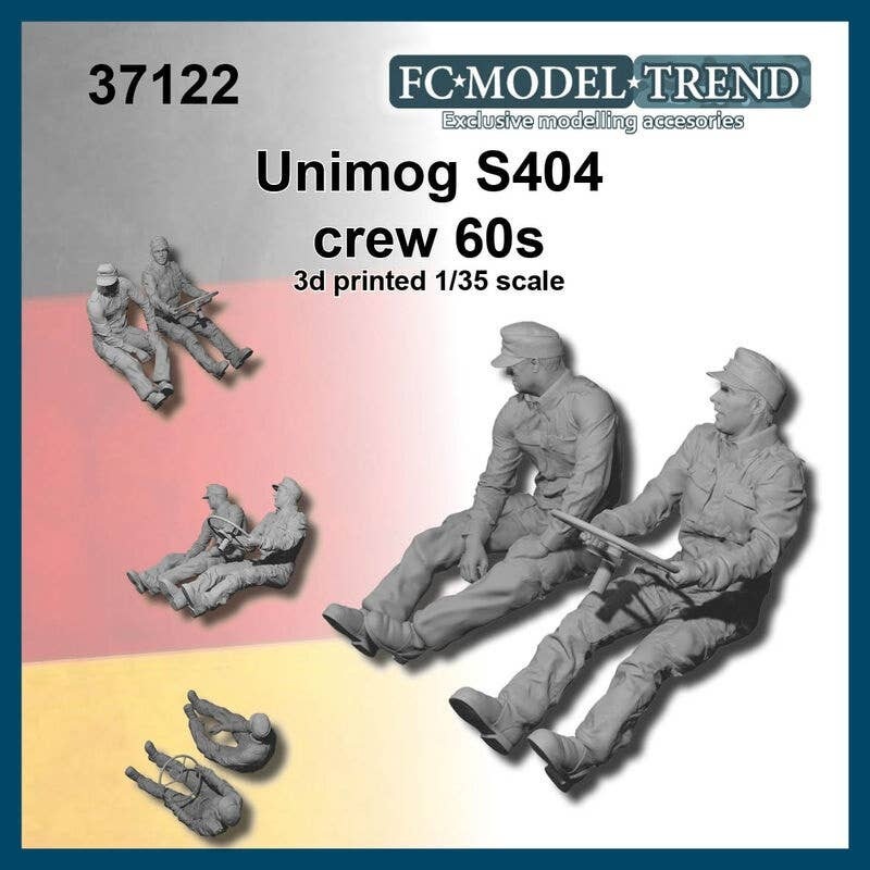 1/35 Current Use German Unimog S404 Military Truck 1960s Crew (2 Pieces)