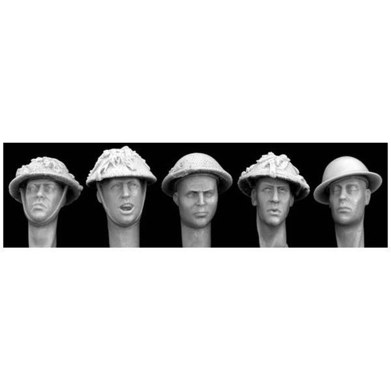 1/35 Heads in British Helmets with WWII Netting