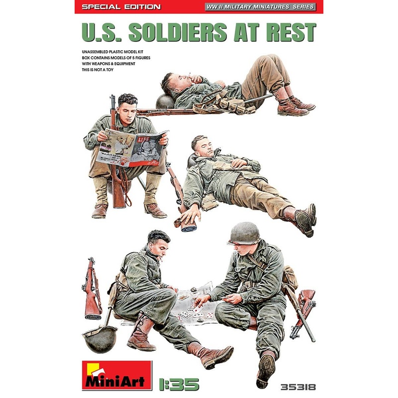 1/35 US Soldiers At Rest 5 Figure Special Edition (With Infantry Weapons And Equipment)