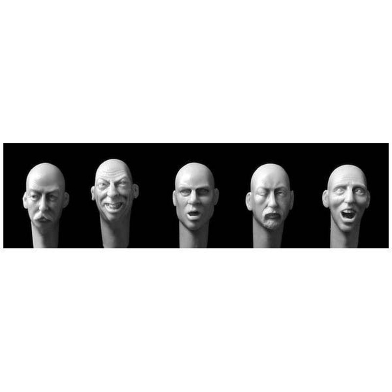 1/32 5 Replacement Heads for 1:35/54mm Figurines
