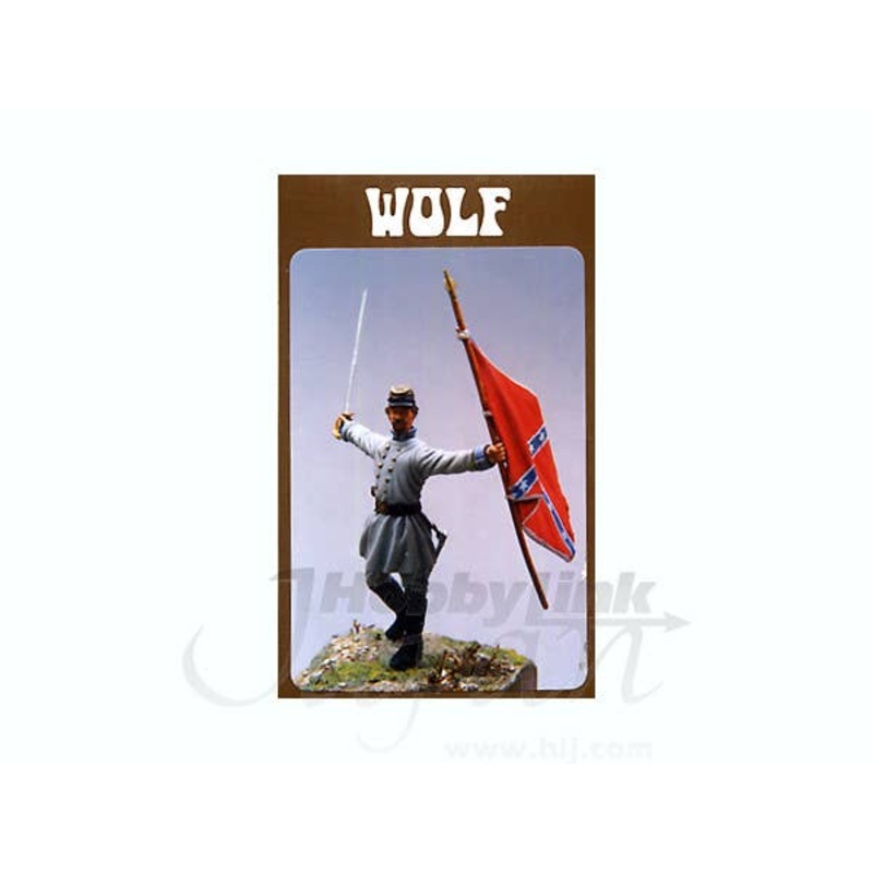 1/32 Confederate Officer with Battle Flag, American Civil War 1861-65