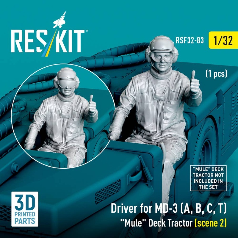 1/32 Driver for MD-3 (A, B, C, T) Mule Deck Tractor (scene 2) (1 pcs) (3D Printed)