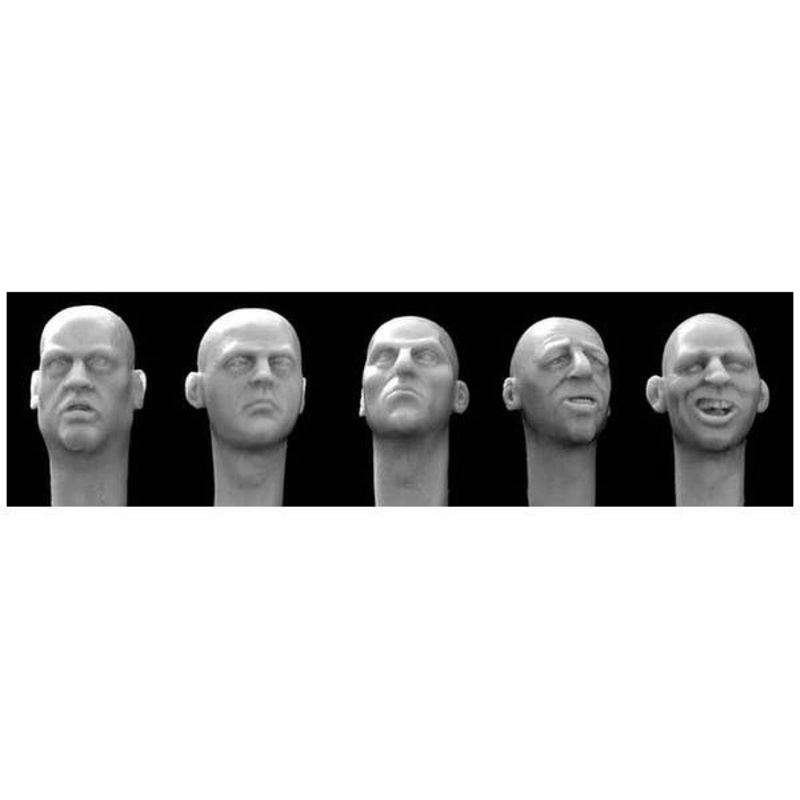5 Replacement Heads for 1/32 or 54mm Figures: C