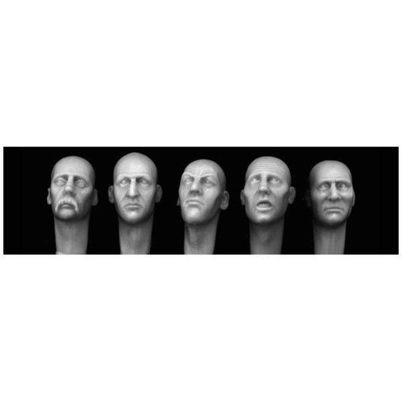 5 Replacement Heads for 1/32 or 54mm Figures: D