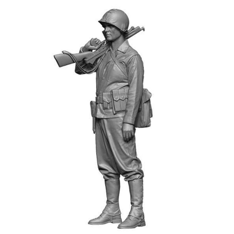 1/16 WWII U.S. Marines 2 Soldier with Thompson on His Shoulder