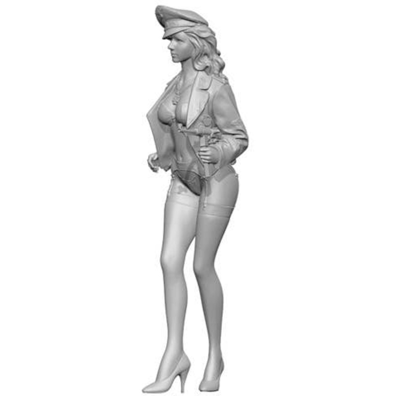 1/24 Linda Wearing an Officer's Uniform Officer Cap Version