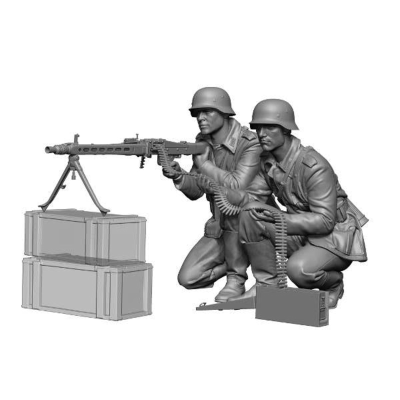 1/24 WWII German Machine Gun Team Set (2 Figures)