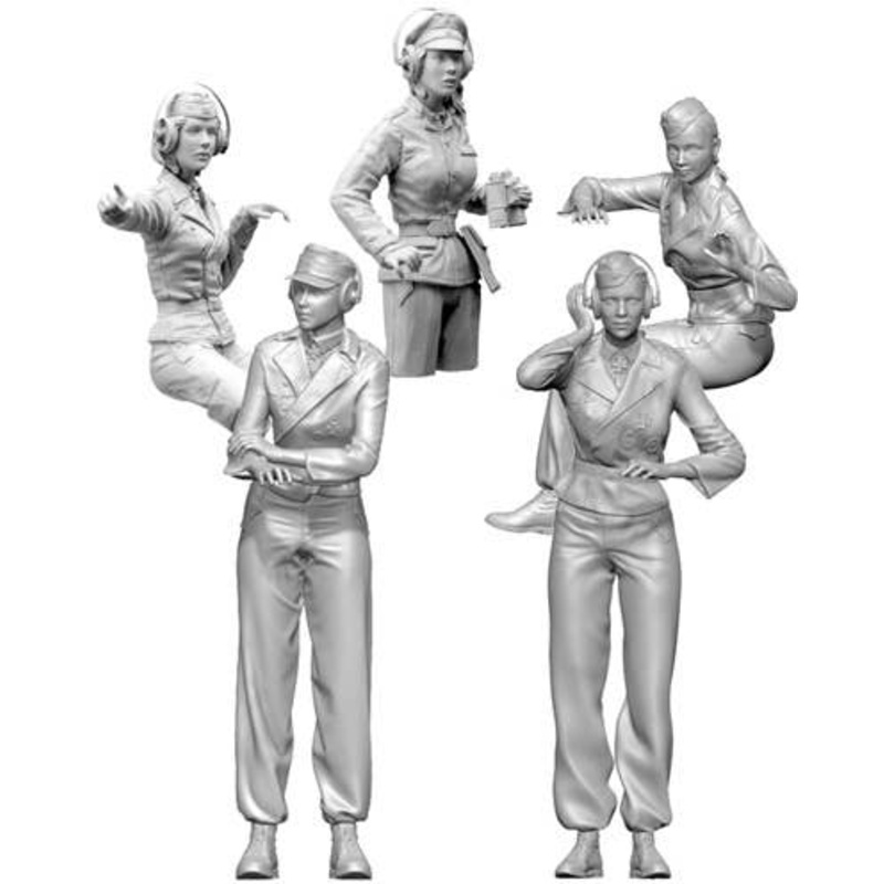 1/16 Panzer IV Female Crew Set of 5 (for Trumpeter)