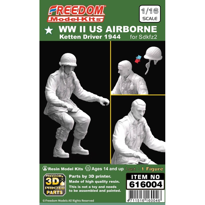 1/16 WW II US AIRBORNE Ketten Driver 1944 for Sdkfz2