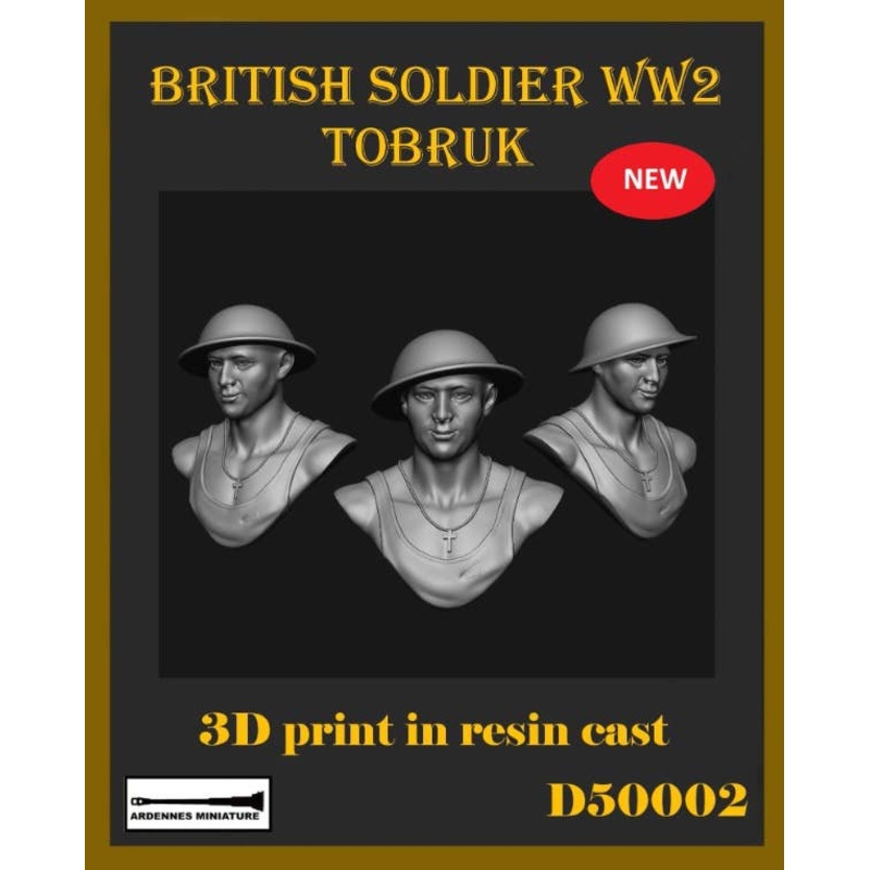 Bust WWII British Army Soldier At Tobruk