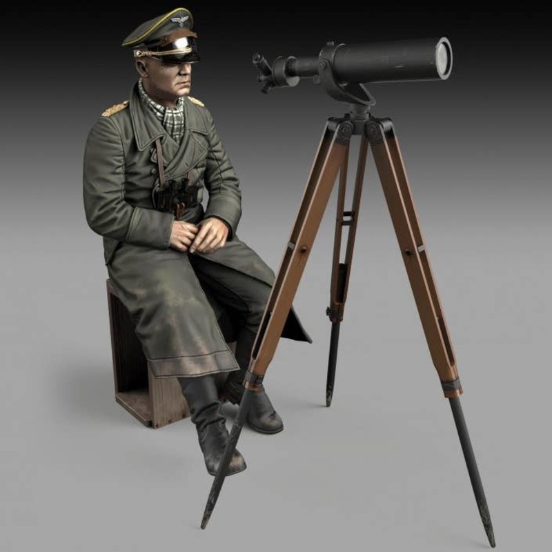 Erwin Rommel with Tripod Telescope (75mm)