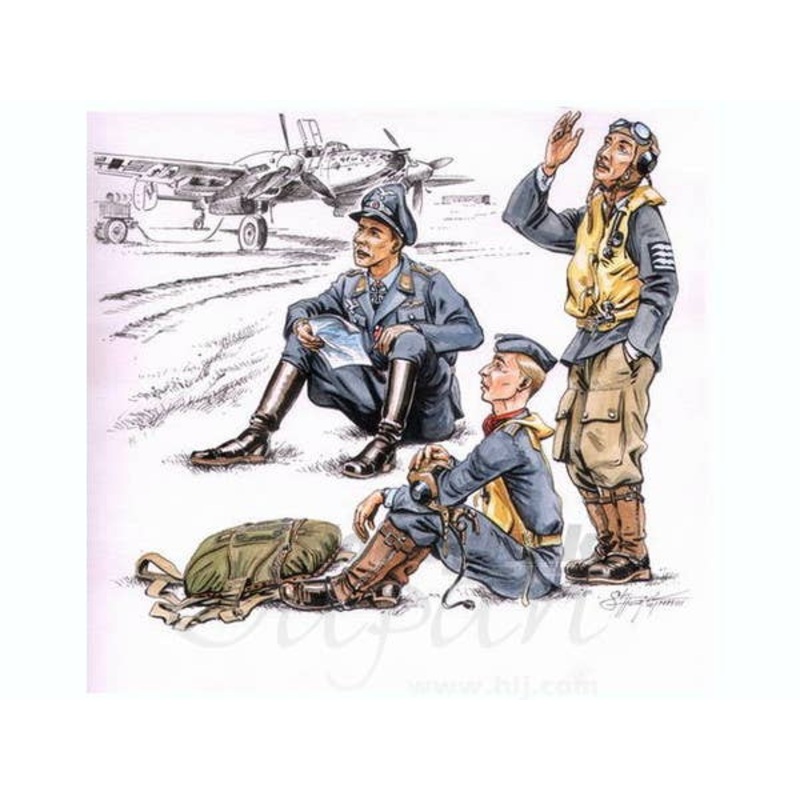 1/72 German pilots at rest WW II