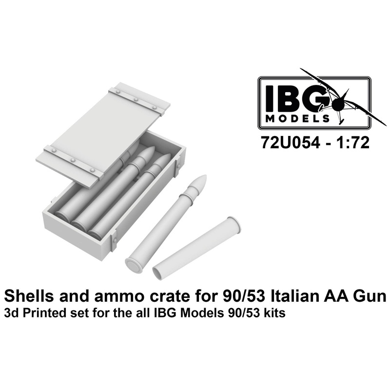 1/72 Shells and ammo crate for 90/53 Italian AA Gun 3d Printed set for the all IBG Models 90/53 kits (72U054)