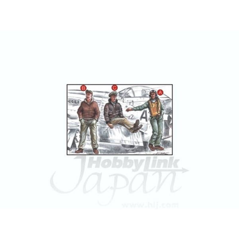 1/72 US Army Pilots+Mechanic WWII