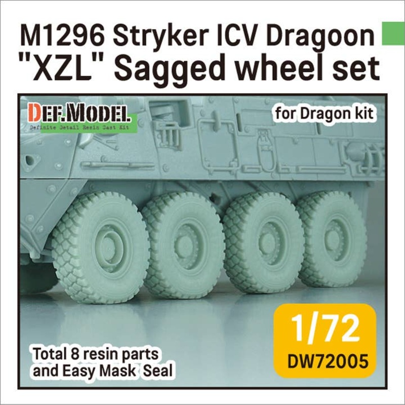 1/72 US M1296 Stryker ICV Dragoon XZL Sagged Wheel set (for Dragon)