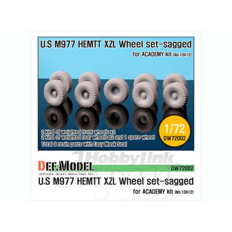 1/72 US M977 HEMTT XZL Sagged Wheel Set (for Academy)