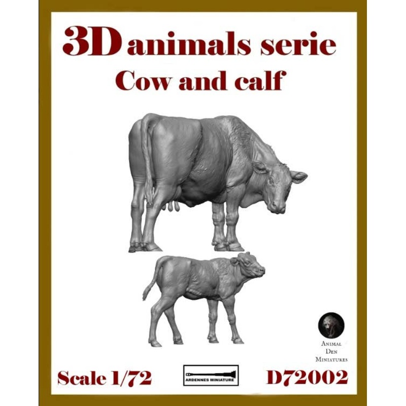 1/72 3D Animal Series - Cow And Calf