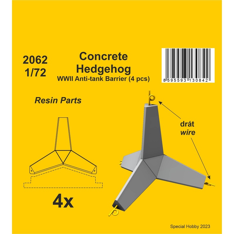 1/72 Concrete Hedgehog - WWII Anti-tank Barrier (4 pcs.)