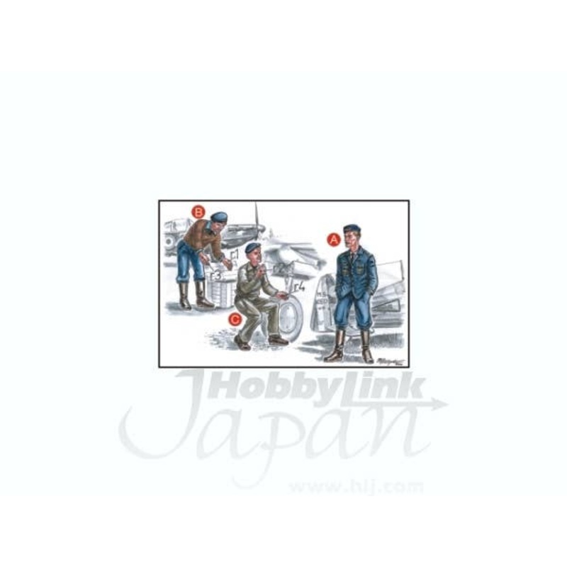 1/72 France Mechanics+Pilot WWII