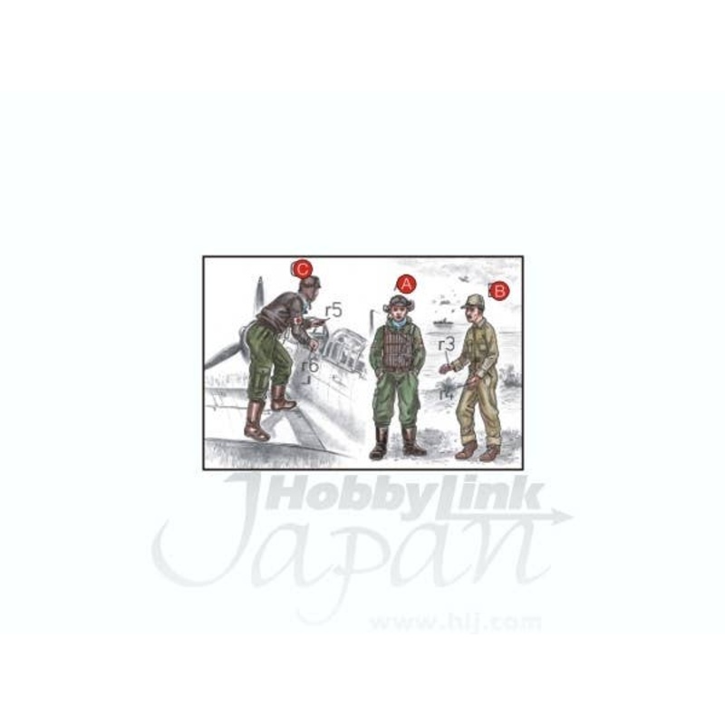 1/72 Japan Navy Pilots+Mechanic WWII