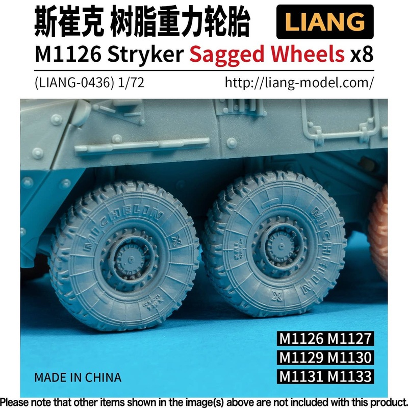 1/72 M1126 Stryker Sagged Wheels (x8)
