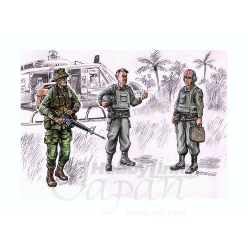 1/72 Vietnam LRRP US Helicopter crew 3 figures