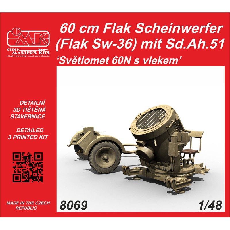 1/48 60cm Flak Scheinwerfer (Flak Sw-36) mit Sd.Ah.51 / Svetlomet 60N s vlekem