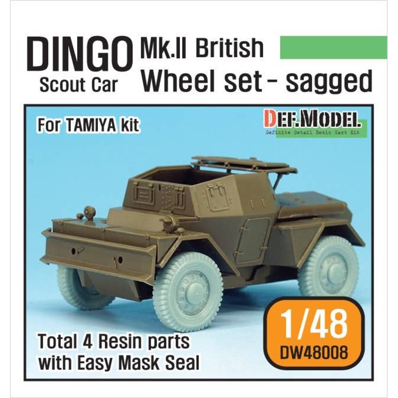 1/48 British Armored Scout Car DINGO Mk.II Wheel Set for Tamiya